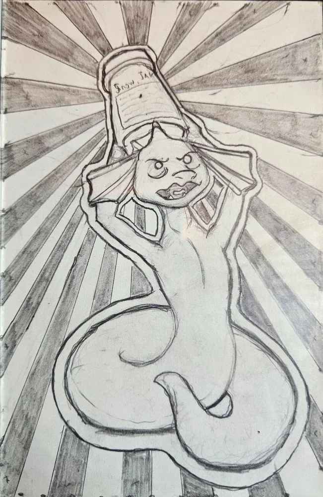 A minion turned into a sirenidae — Art by FermentedSkunk